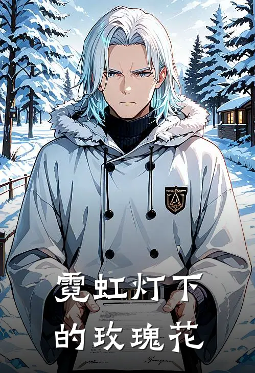 霓虹灯下的玫瑰花